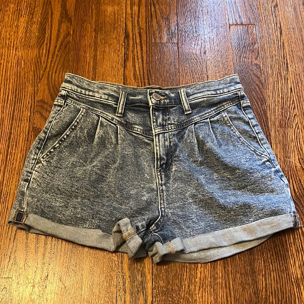 Denim High Rise Mom Shorts
